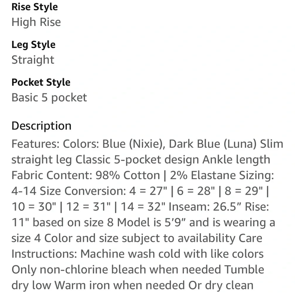 Ella Moss Blue High Waist Straight Jeans size 14 - Picture 9 of 10